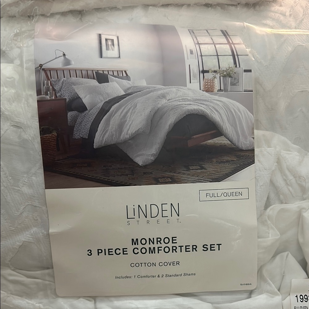 White Comforter Set 3-Piece Modern Minimalist Bedding